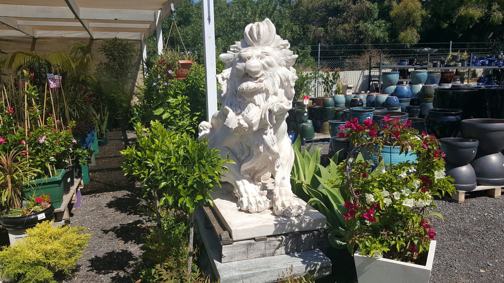 Marble Running Lion Statue (pair)