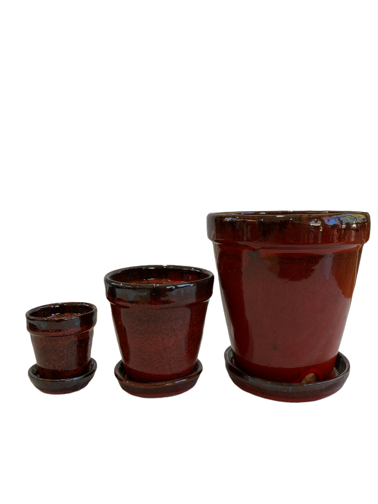 Vaso Pot with Saucer (3 colours)