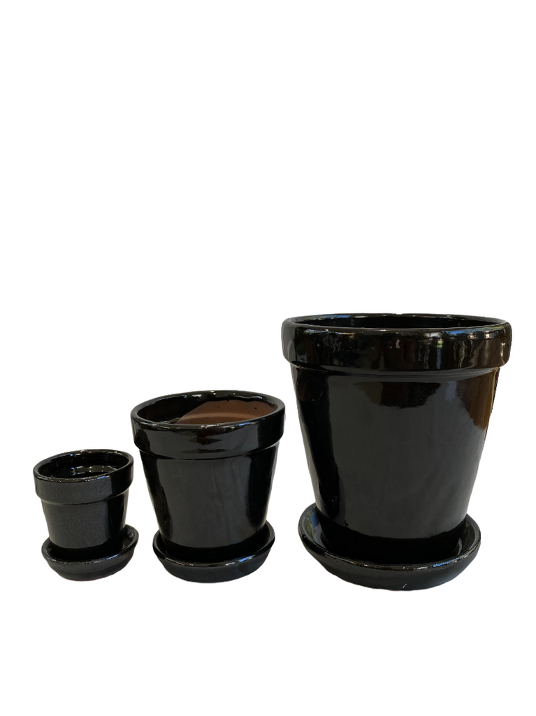 Vaso Pot with Saucer (3 colours)