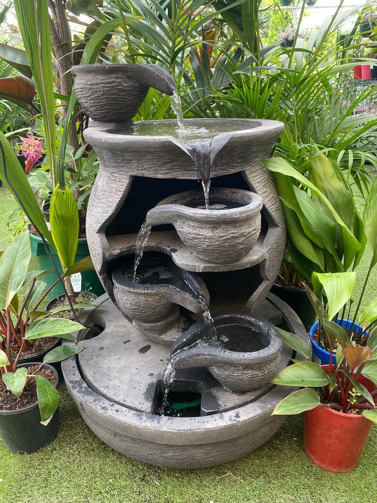 Carved Urn Water Feature - 4 Bowls