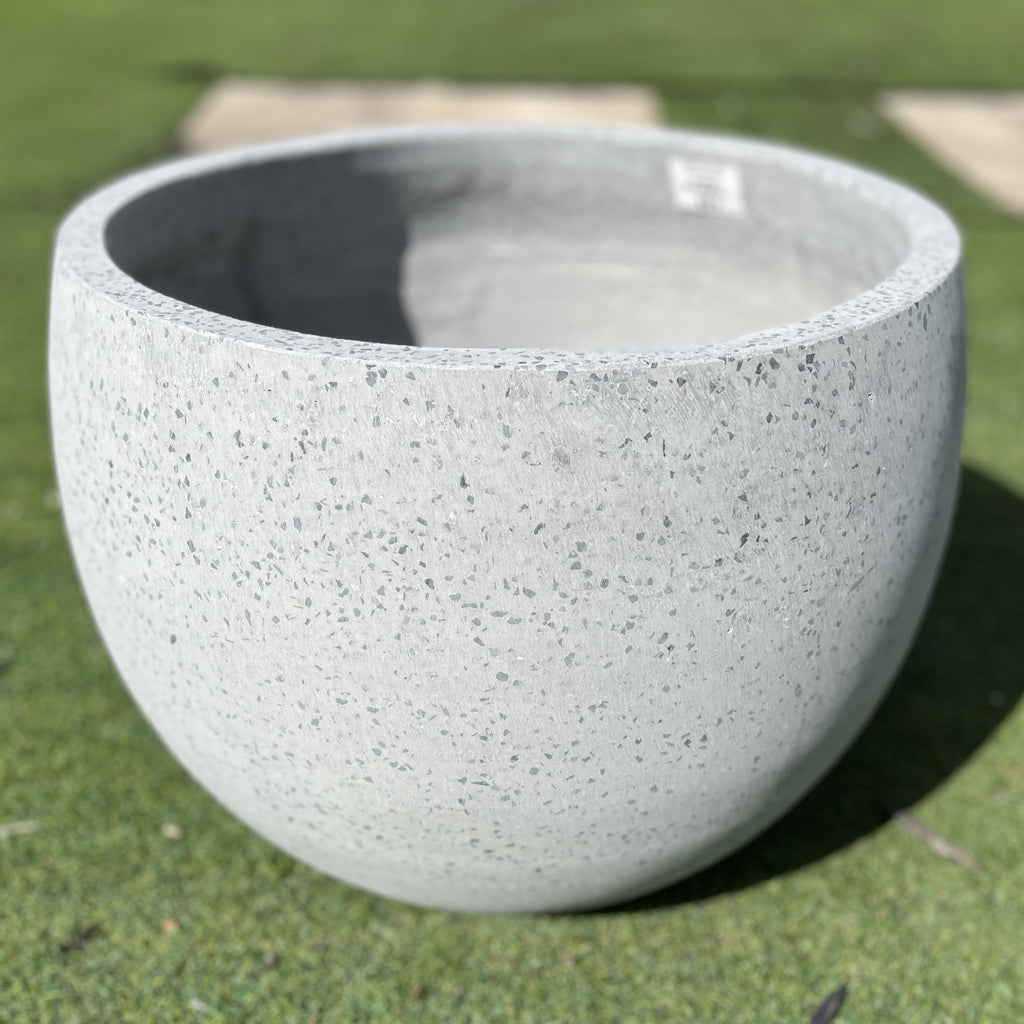 GRC Moon Pot - Grey Terrazzo