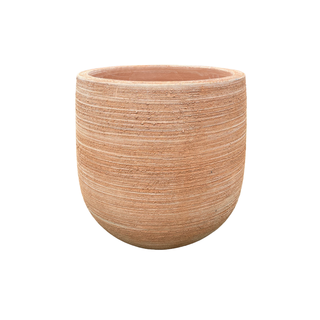 Terracotta Scratched Drum Pot