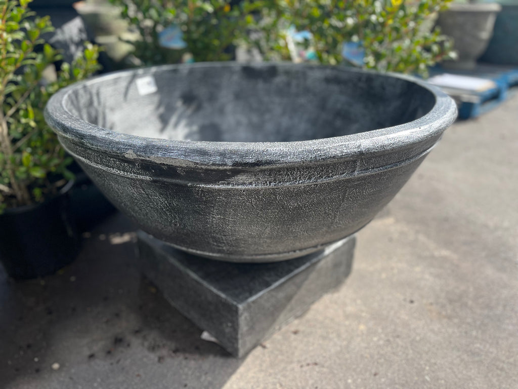 Bowl with Short Base - Black Silver
