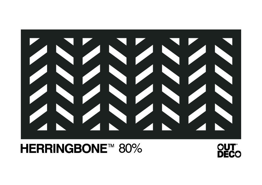 Decorative Garden Screen - Herringbone 80% Block Out