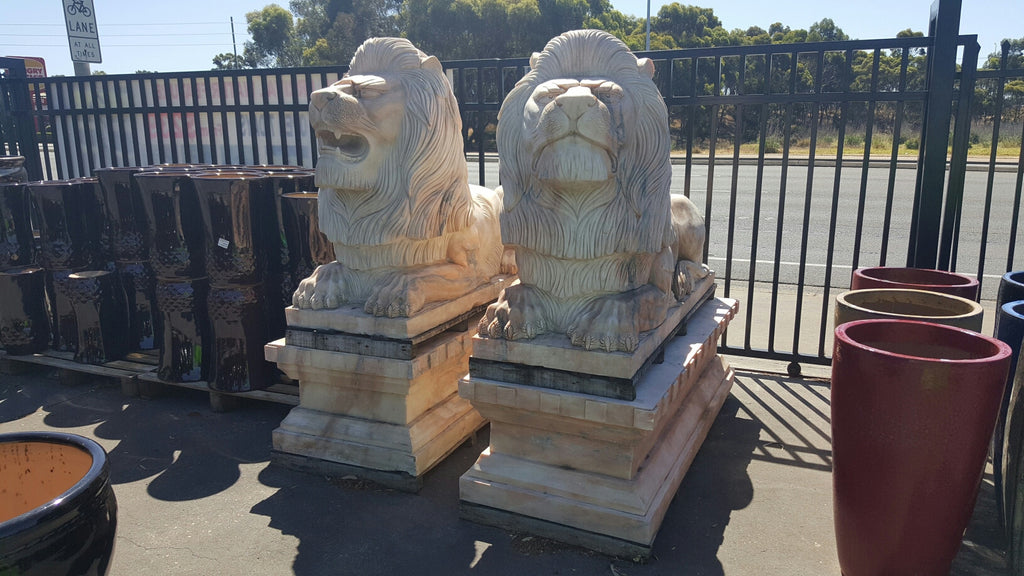 Marble Coaching Lion Statue(pair)